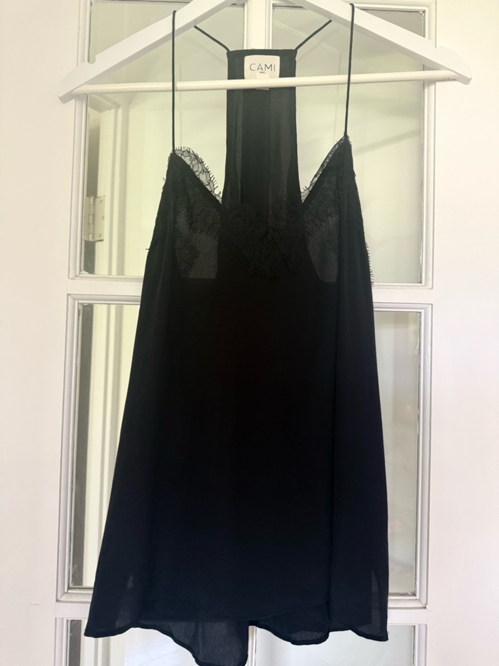 Cami NYC Black Lace-Trim Satin Slip